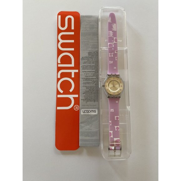 Swatch Watch Marble Time Pink Slim Skin Classic SKF315 Vintage 2002 Works well! - Picture 12 of 14
